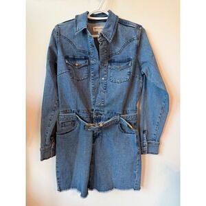 Idyllwind Miranda Lambert Denim Mini Dress Blue Western Belted IWFA22D97 Small
